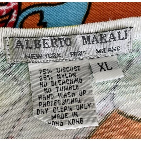 Alberto Makali Size XL Top T Shirt Double V Neck Embellished Beaded Art To Wear - Picture 5 of 7